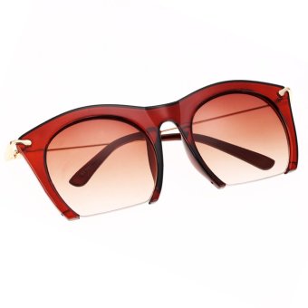Cyber Korean Women Retro Sunglasses Large Half-frame Sun ...