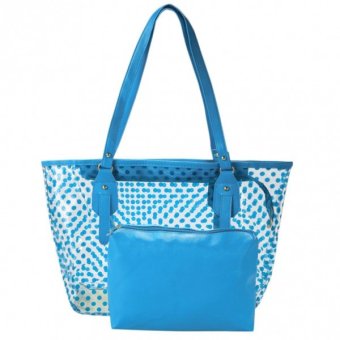 ... Clear Transparent Work Semi-clear Beach Shoulder Bag Handbag (Blue