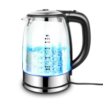 Electric Glass Kettle 2L Blue LED Illuminated (Blue And WhitePorcelain) Portable Pure Glass Cordless Temperature ControlledStainless Steel Quick Boil Kitchen Kettle-Chemical Free Adult AndBaby Safe-with Indicator And Scale For Home Office (2 - Intl April 2018 - 3 Electric Glass Kettle 2L Blue LED Illuminated (Blue and WhitePorcelain) Portable Pure Glass Cordless Temperature ControlledStainless Steel Quick Boil Kitchen Kettle-Chemical Free Adult andBaby Safe-with Indicator and Scale for Home Office (2 - intl - 3
