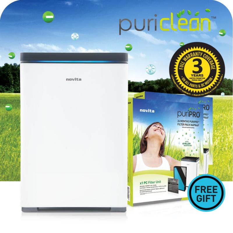 novita PuriClean™ Air Purifier NAP866 + FOC 2 x Filter Pack & 3 Years Full Warranty Singapore