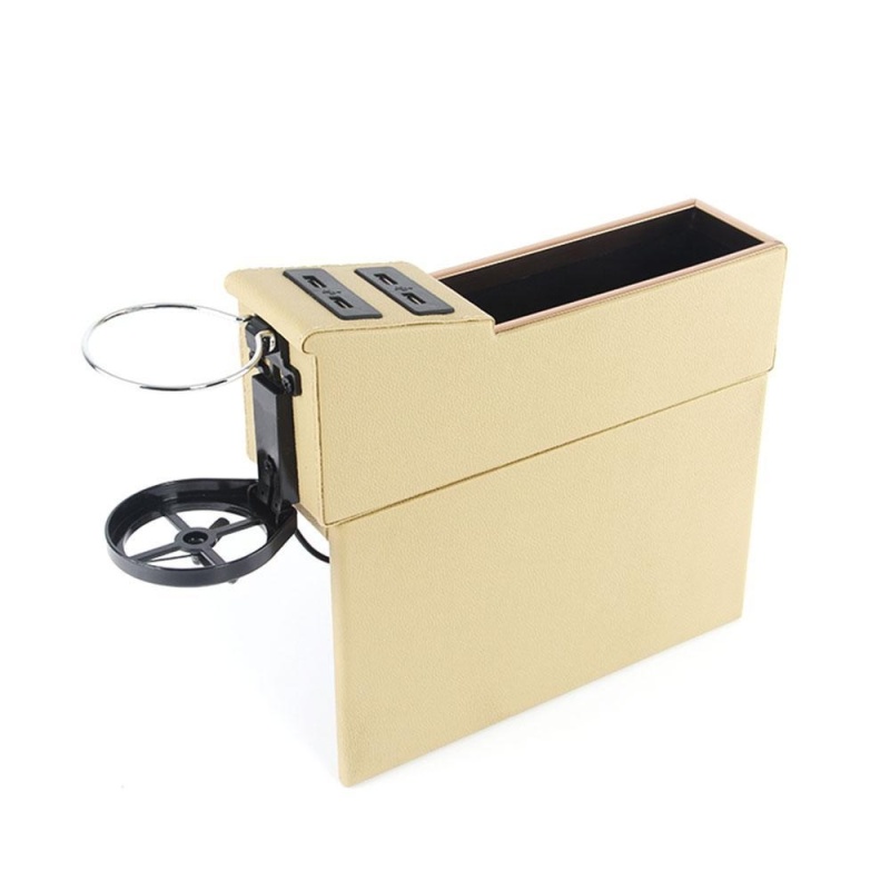 svoovs Car Pocket Organizer Seat Console Filler Side with Foldable Cup Holder and 4 USB Charge Port - intl Singapore