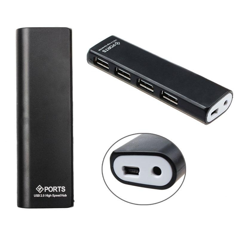 4 Port High Speed USB 2.0 Hub + Power Adapter For PC Laptop Computer BK - intl