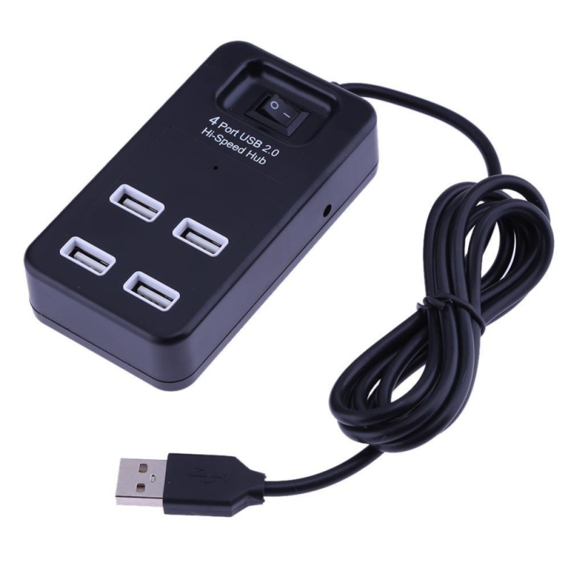 4 Ports USB 2.0 HUB Concentrator for Mobie Cellphone Computer Laptop(Black) - intl