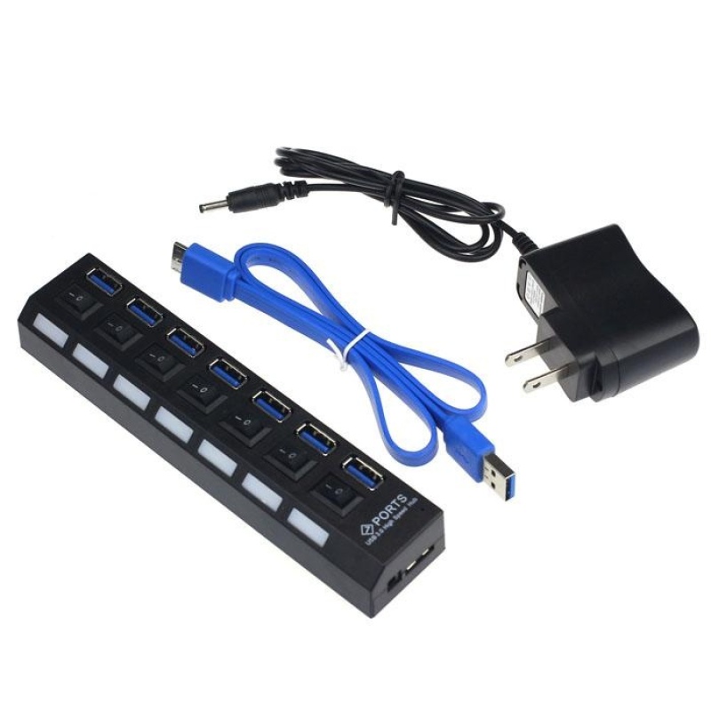7 Port USB 3.0 HUB High Speed With Power Adapter For PC Laptop Notebook - intl