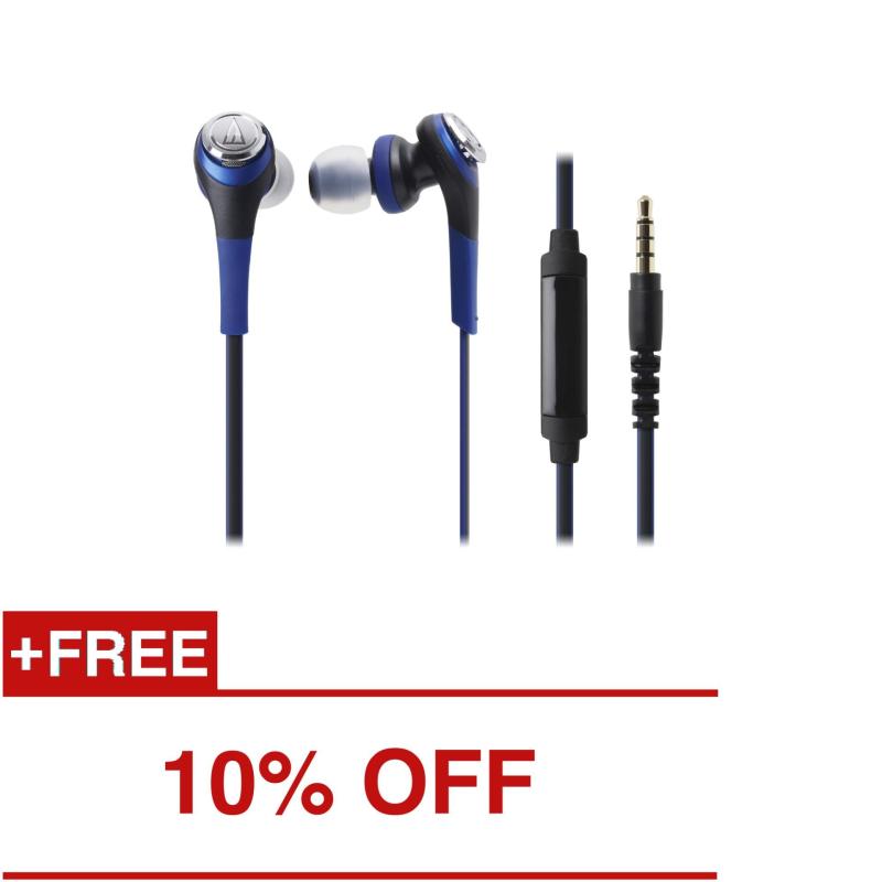 Audio-Technica ATH-CKS550iS Solid Bass In Ear Headphones (Blue) Singapore