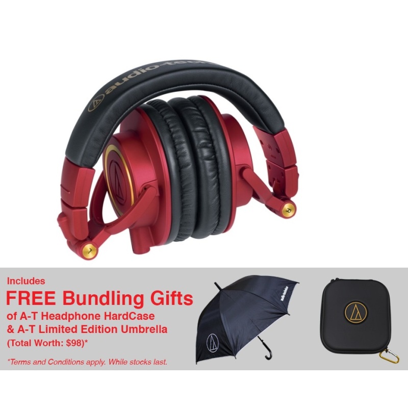 Audio Technica ATH-M50xRD Limited Edition Studio Monitoring Headphones (Red) Singapore