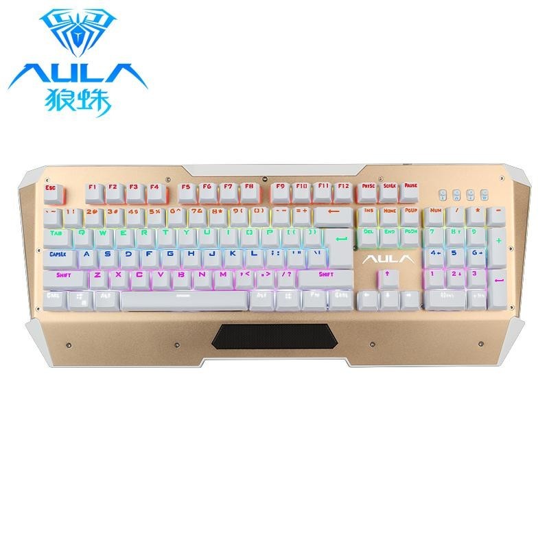 AULA Mixed Light 104 Keys Black Switches USB Gaming Keyboard with Colorful Backlit - intl Singapore