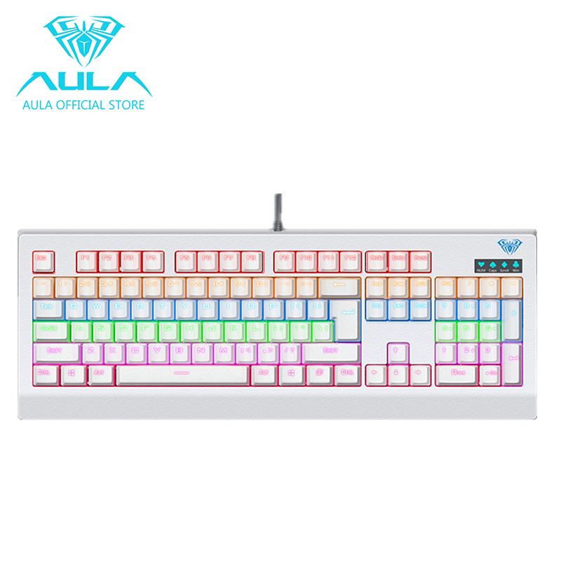 AULA OFFICIAL Demon King  Mechanical Gaming Keyboard USB Wired(White) Singapore