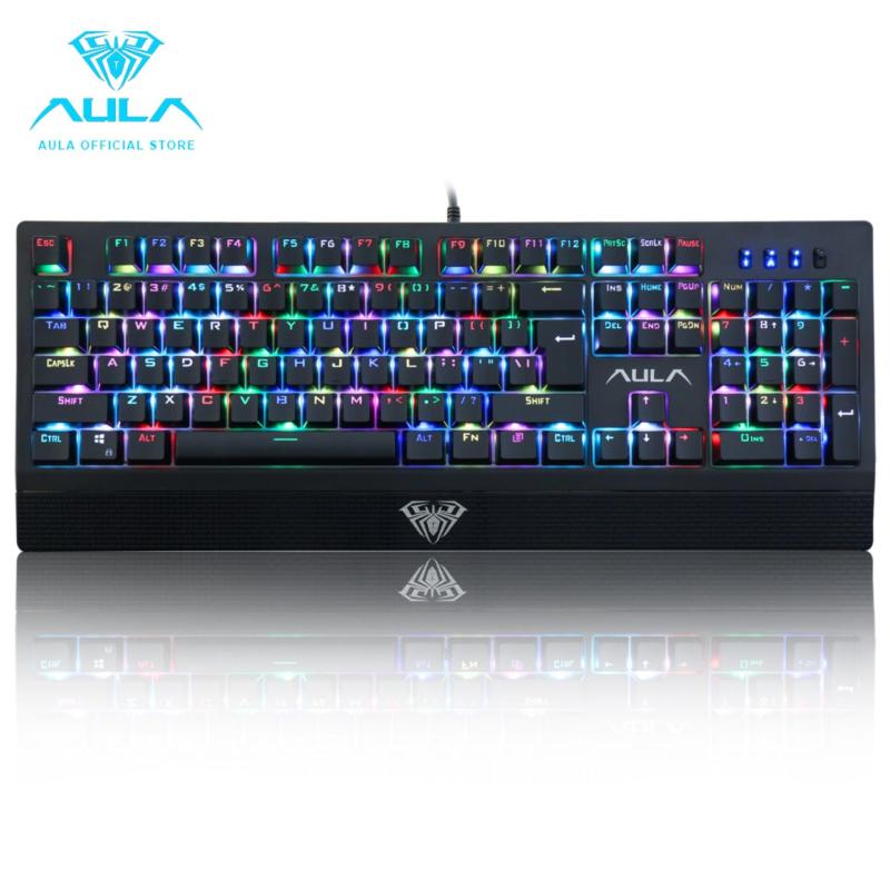 AULA OFFICIAL Wings of Liberty RGB Mechanical Gaming Keyboard 104keys Multicolors LED Backlit Black(Black Switch) Singapore