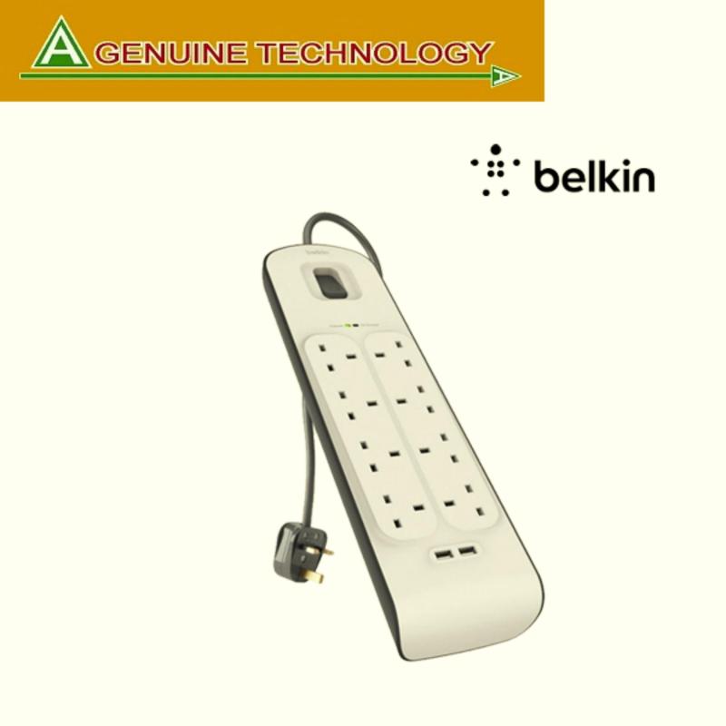Belkin BSV804sa2M 8 Outlets 2M Surge Protection Strip with 2 USB Ports