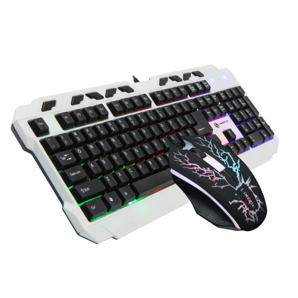Computer Desktop USB Wired Rainbow Backlit Game Mouse and Keyboard
Set - intl Singapore