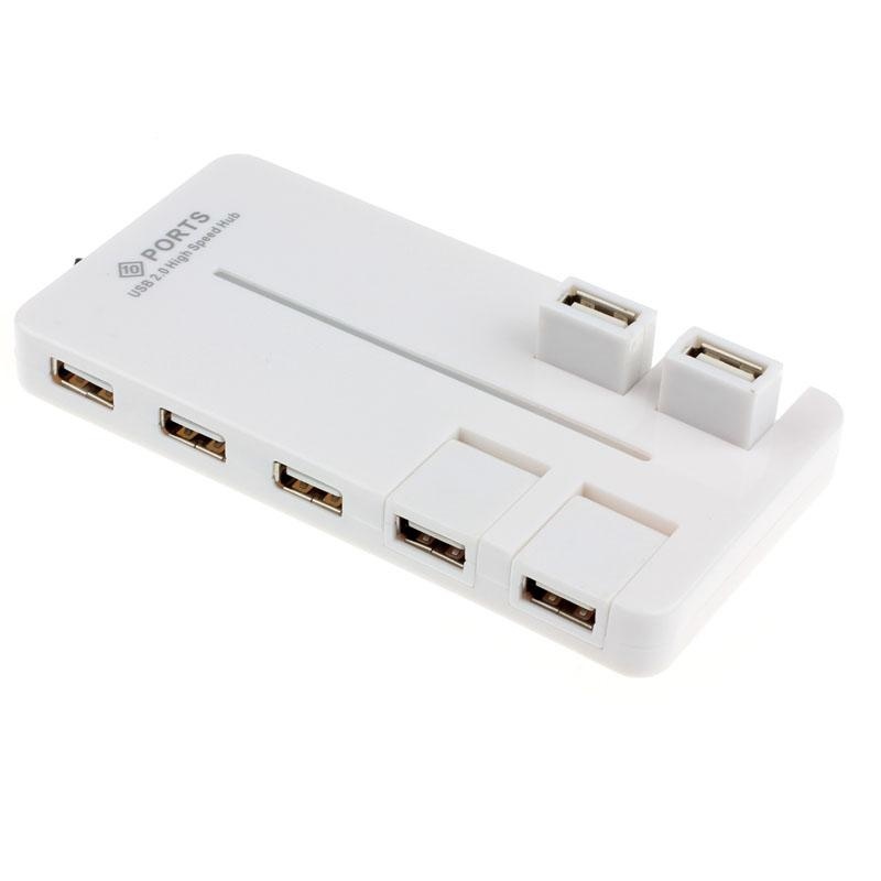 For PC Laptop Computer 10 Port Super High Speed USB 2.0 Hub With LED - intl