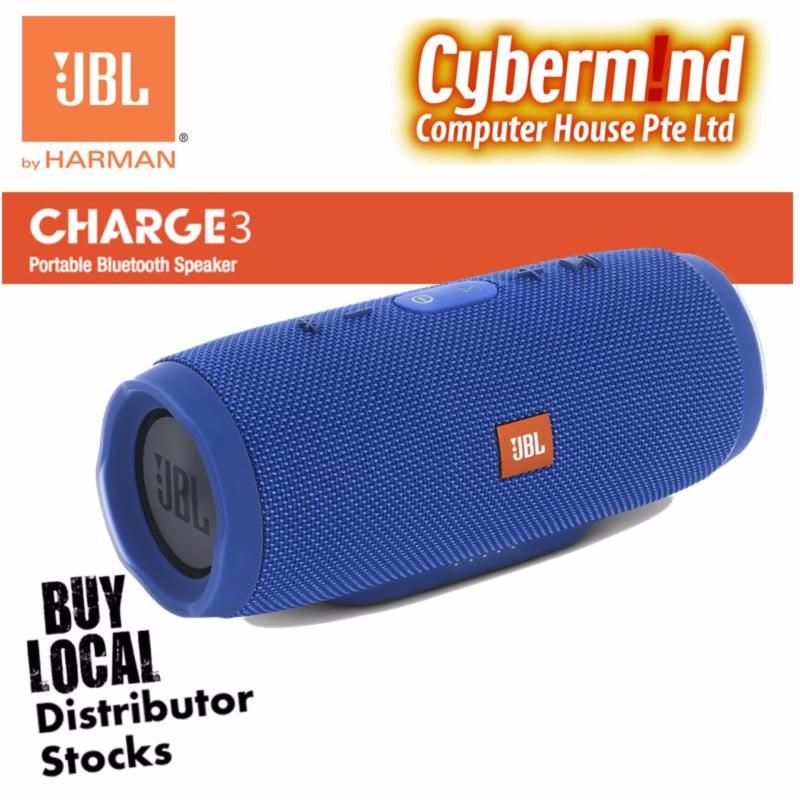 JBL Charge 3 Portable Waterproof Bluetooth Speaker (Blue) Singapore