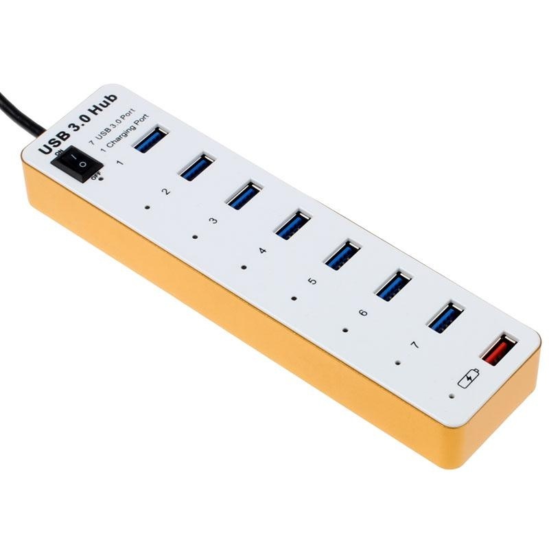 Latop 7 Port Hi-Speed USB 3.0 HUB + 1 Smart Charging Port for PC Laptop GD - intl