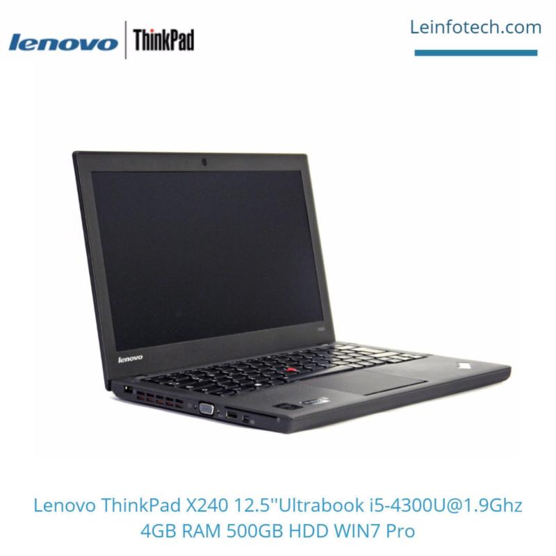 Lenovo ThinkPad X240 12.5in Ultrabook i5-4300U@1.9Ghz 4GB RAM 500GB HDD WIN 7 Pro 30 days warranty