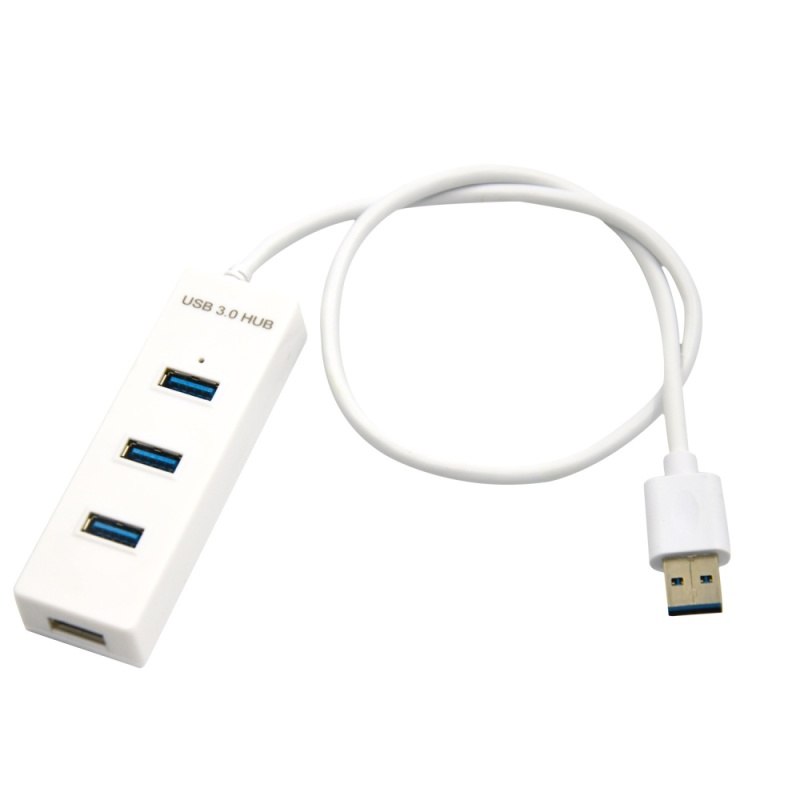 Portable 4 Ports USB 3.0 Hub 5Gbps Super Speed Extension Data Transfering Cable USB Splitter for PC Desktop Laptop Notebook White - intl