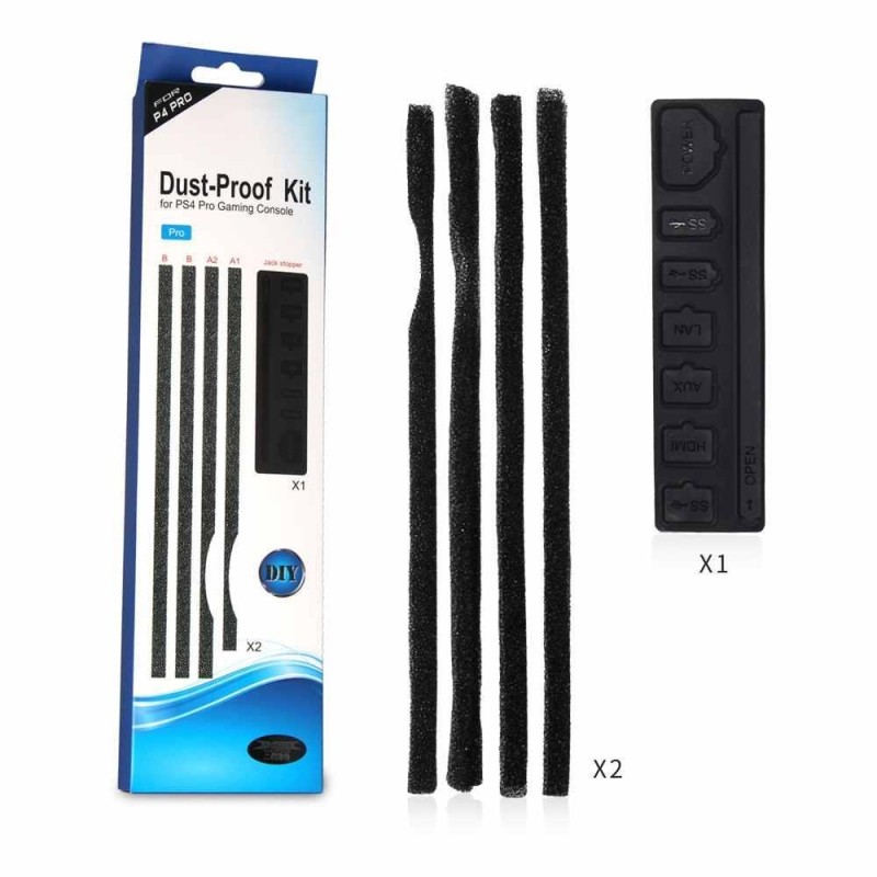 PS4 Pro Dust Proof Pack Kits 2-in-1 Dust Prevention Cover Case Mesh Jack Stopper Pack Kits for Playstation 4 Pro Gaming - intl