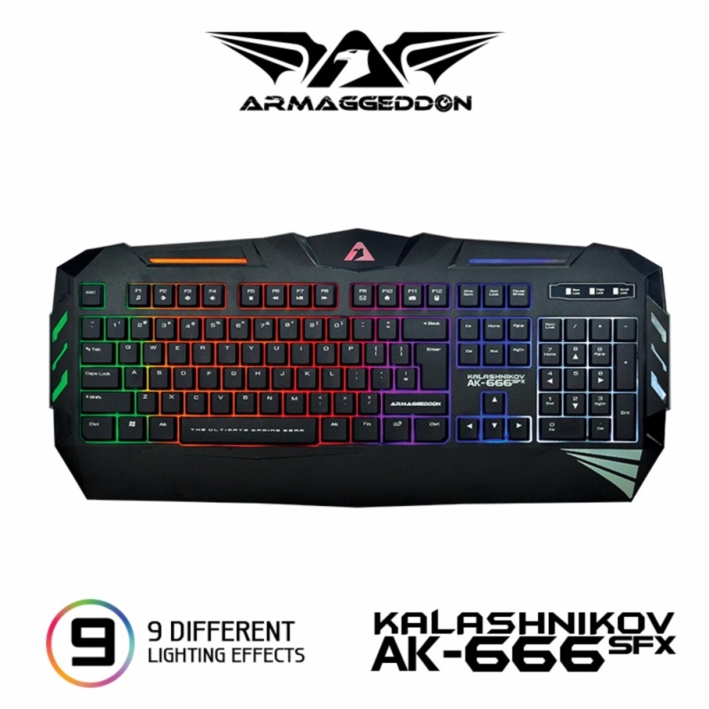 Spill proof gaming keybaord AK-666sfx Armaggeddon Singapore