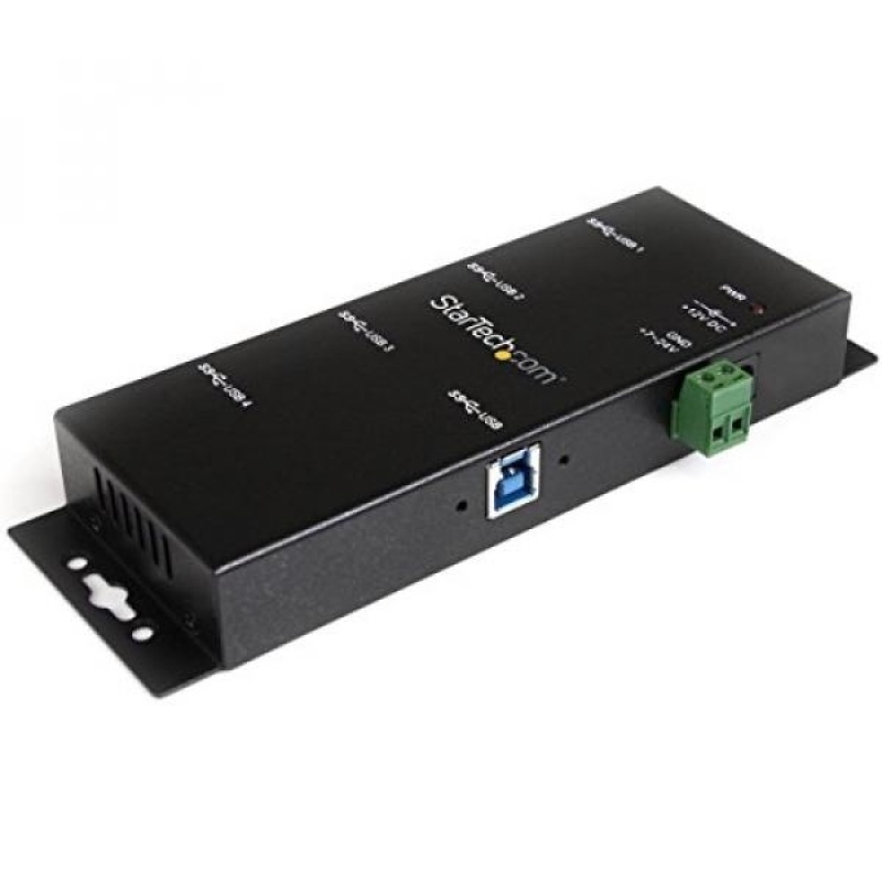 StarTech.com Mountable USB 3.0 hub - Industrial - Rugged - Black Metal - Bus Powered - USB 3 Hub - USB Extender - Powered USB 3.0 Hub - intl