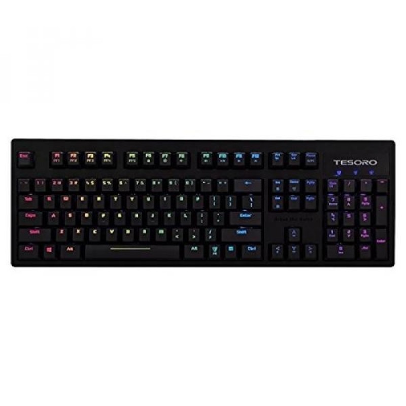 Tesoro Excalibur Spectrum G7SFL Blue Mechanical Switch Single Individual Per Key Full Color RGB LED Backlit Illuminated Mechanical Gaming Keyboard TS-G7SFL (BL) - intl Singapore