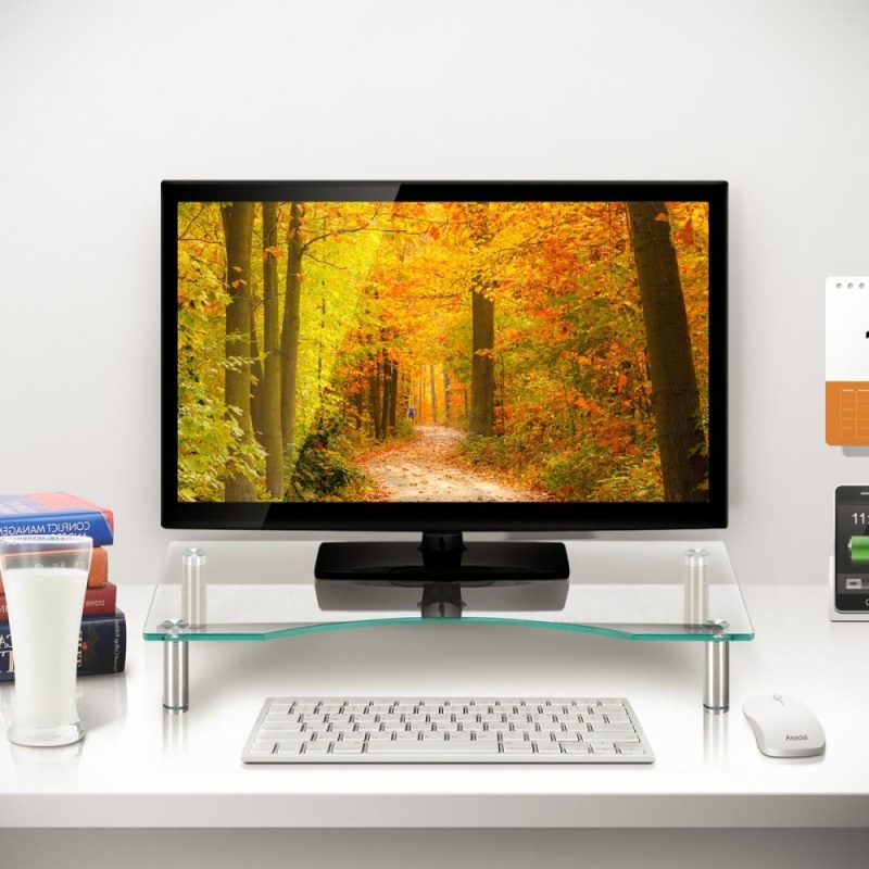 TV LCD LED Computer Monitor Laptop Table Riser Shelf Desktop Stand Space Saver