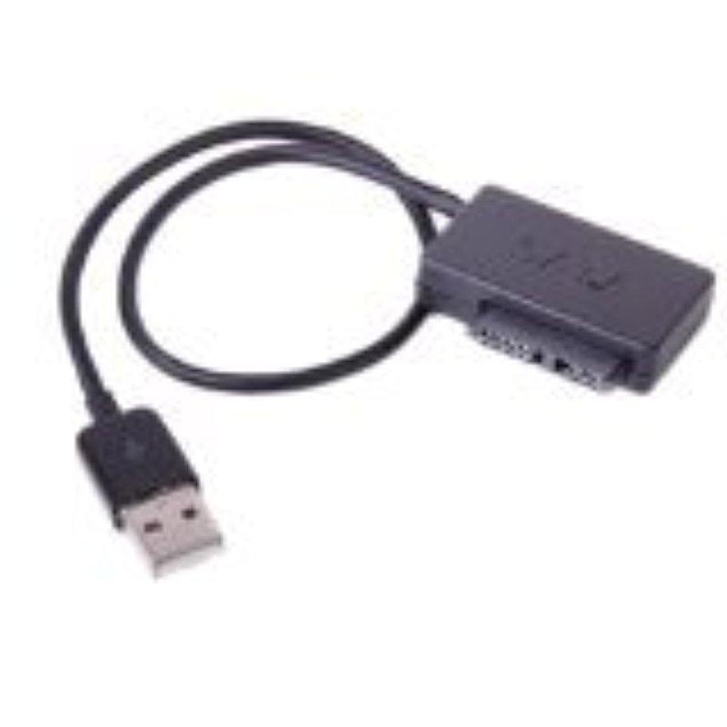 USB 2.0 to 7+6 13Pin Slimline SATA Laptop CD/DVD Rom Optical Drive Adapter Cable Black - intl