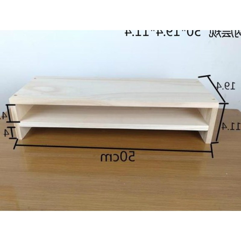 Wood office desktop computer brace display is rack