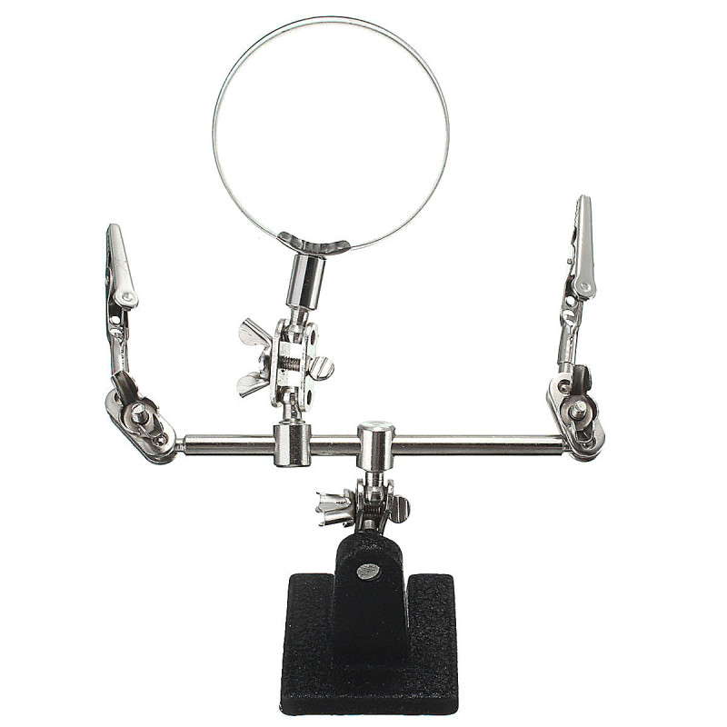 3th Hand Magnifier Station Stand Holder Helping Soldering Iron Magnifying Tool Inspection Tools - intl
