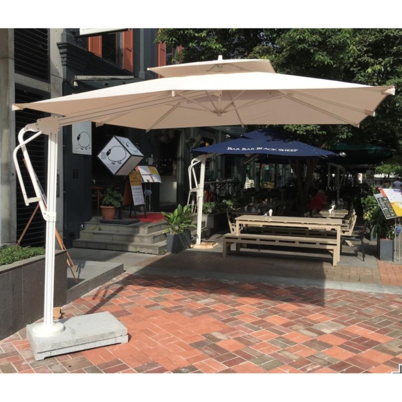 3x3m Heavy Duty Cantilever Side Post Umbrella with Marble Base