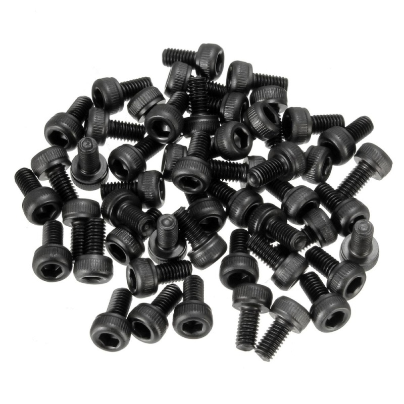 50pcs Metric Thread M3x6mm Hexagon Hex Socket Cap Head Screw Bolt Steel - intl