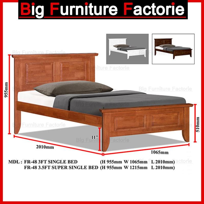 BFF-48-WB Solid Wooden Bed (White) – Single