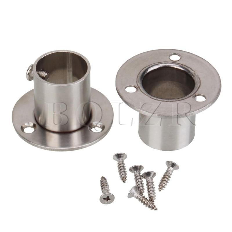 Closet Rod Flange Socket Set of 2 (Silver)