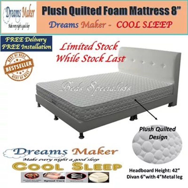 Dreams Maker Cool Sleep Foam Mattress (Queen Size, 8 inches)
