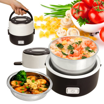 Electric 1.3L Portable Lunch Box Mini Rice Cooker Steamer 2Layer Stainless Steel July 2018 - 5 Electric 1.3L Portable Lunch Box Mini Rice Cooker Steamer 2Layer Stainless Steel - 5