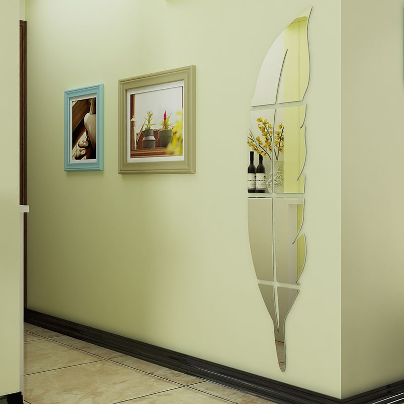 Singapore Feather Crystal Mirror 3d Dimensional Wall Stickers Feather Crystal Mirror 3d Dimensional Wall Stickers Living Roomentrance Decorative Room Wallpaper