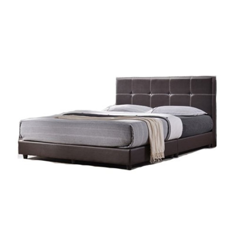 Furniture Living Queen size Divan Bedframe (Brown) + Max Coil Queen
size Spring Mattress 8inch