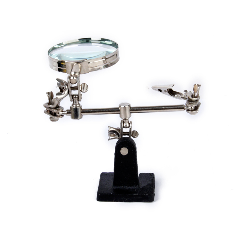 Helping 3rd Hand Tool Jewelry Repair Soldering Iron Stand with Clamp Magnifying Glass