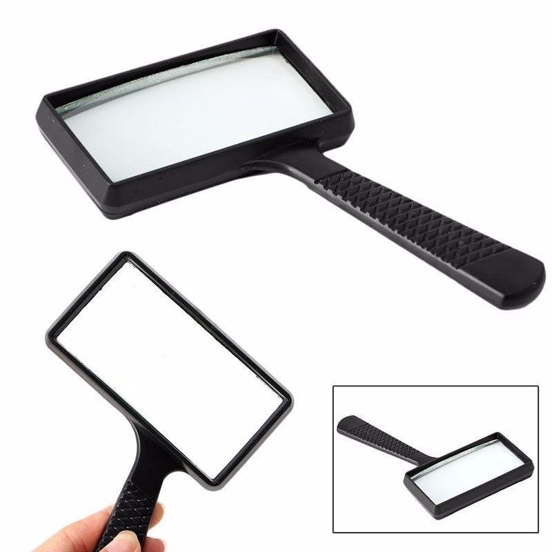 IBERL Handheld 10X9.5x5cm Plastic Rectangle Glass Magnifier Black - intl