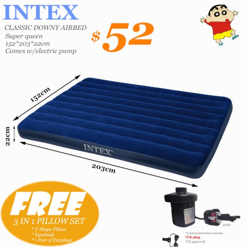 INTEX AIRBED Super queen 152*203*22*Pillow&Electric Pump(UK plug) to choose*Inflatable Mattress*AIR BED