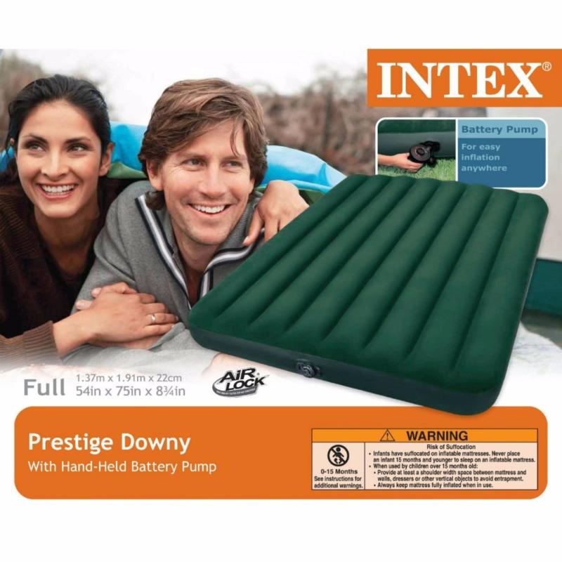Intex Prestige Downy Mattress with Handheld Battery Pump (FULL)