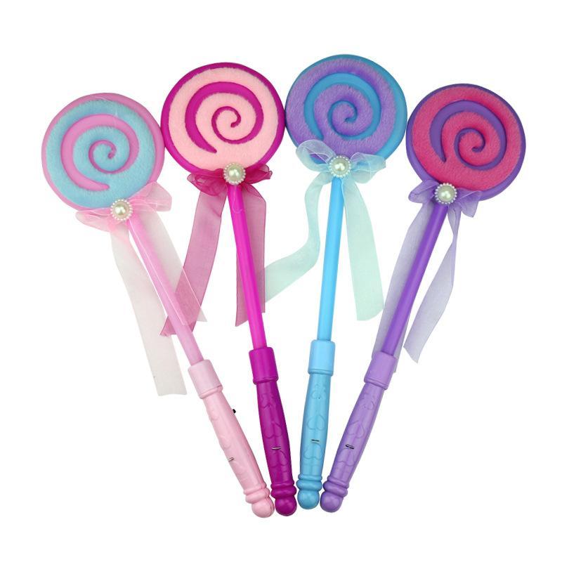 LED Light Up Lollipop Glow Stick Girls Flashing Fairy Wand Kids Toy Party Decor