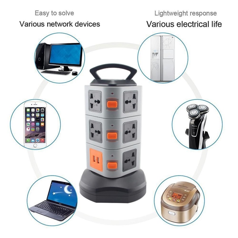 mayi Smart 7-Outlet With 2-USB Output Power Strip Offering Network-grade Performance For Your Home Office And Other Computing Needs S1 - intl