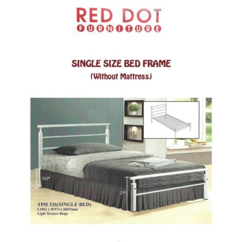Metal Bed Frame Single Size (Beige)