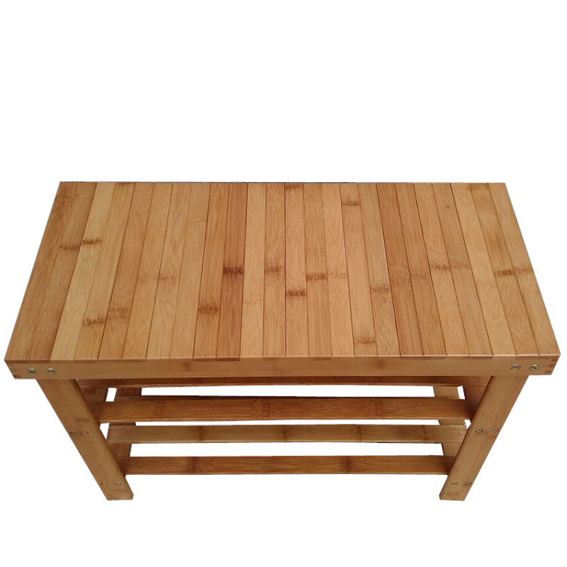 Multifunctional three-layer Phyllostachys Pubescens Shoes Changing Stool