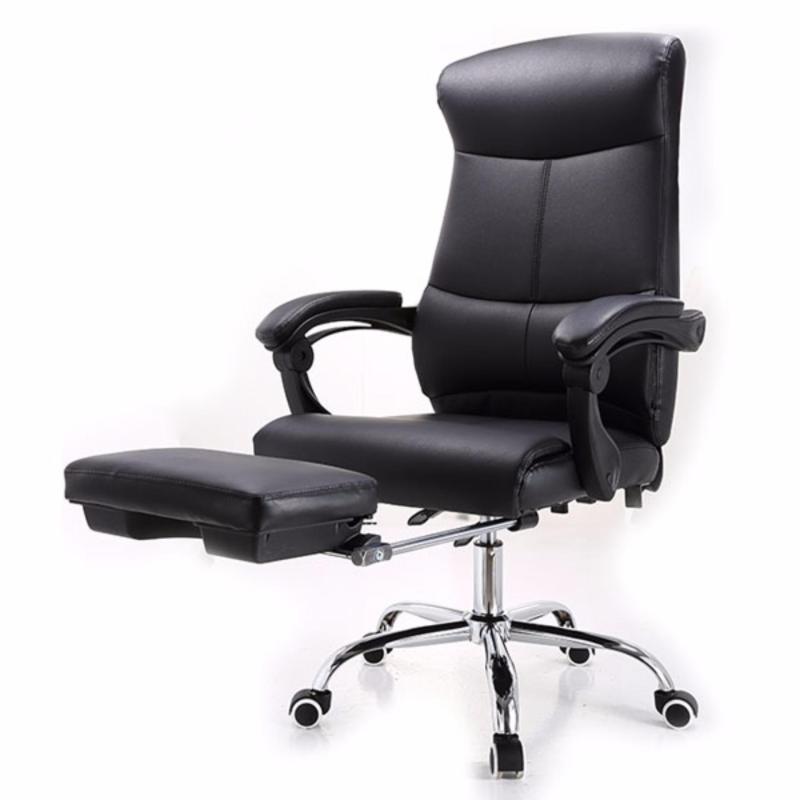 New PU Leather Recline Office Chair J86 with Legrest Black-self-setup,Delivery-weekdays before 6pm Singapore