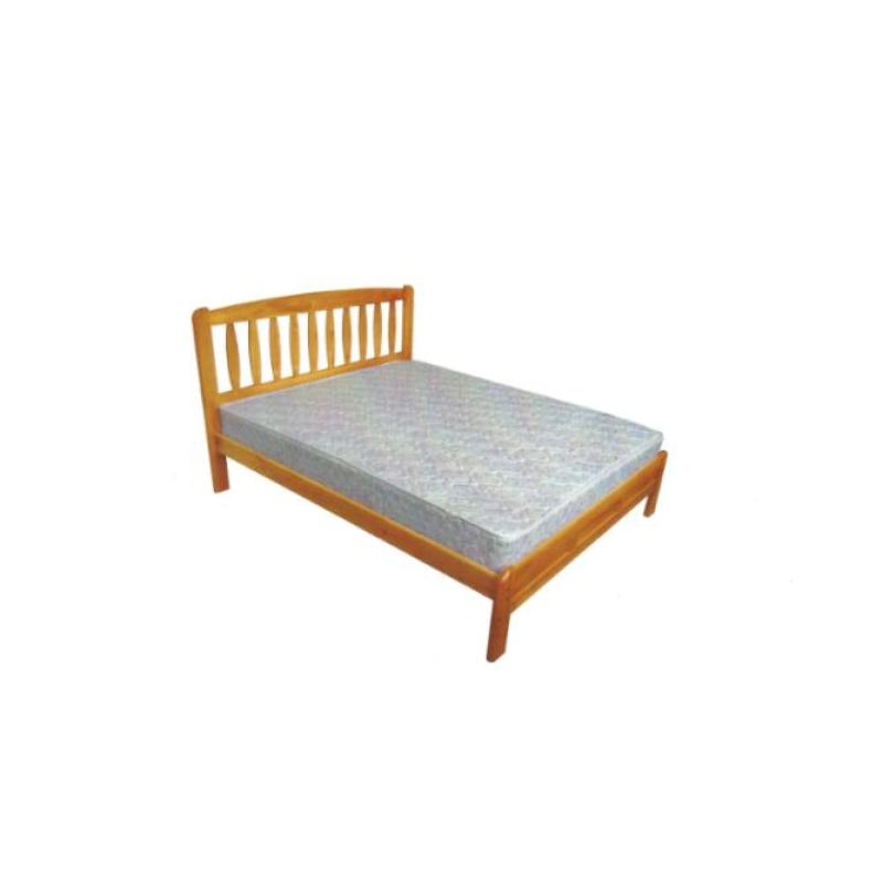 Red Dot Wooden Bed Frame Solid Mahogany Finish King Size