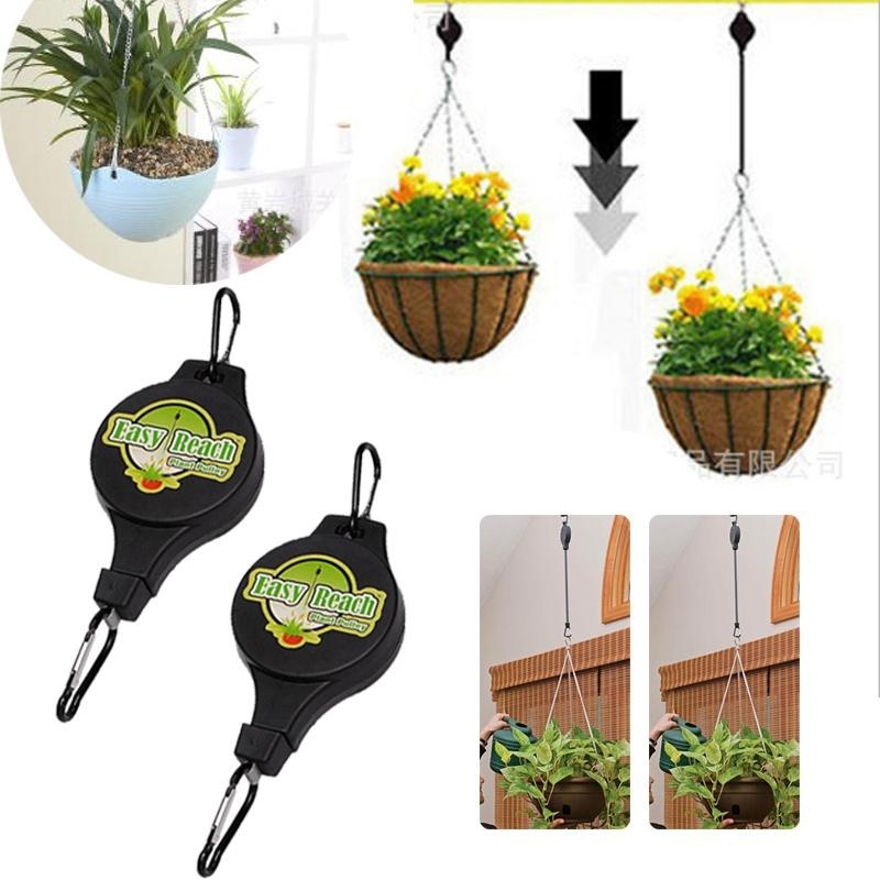 Retractable Hanging Basket Pull Down Hanger Accessories Hook Convenient - intl