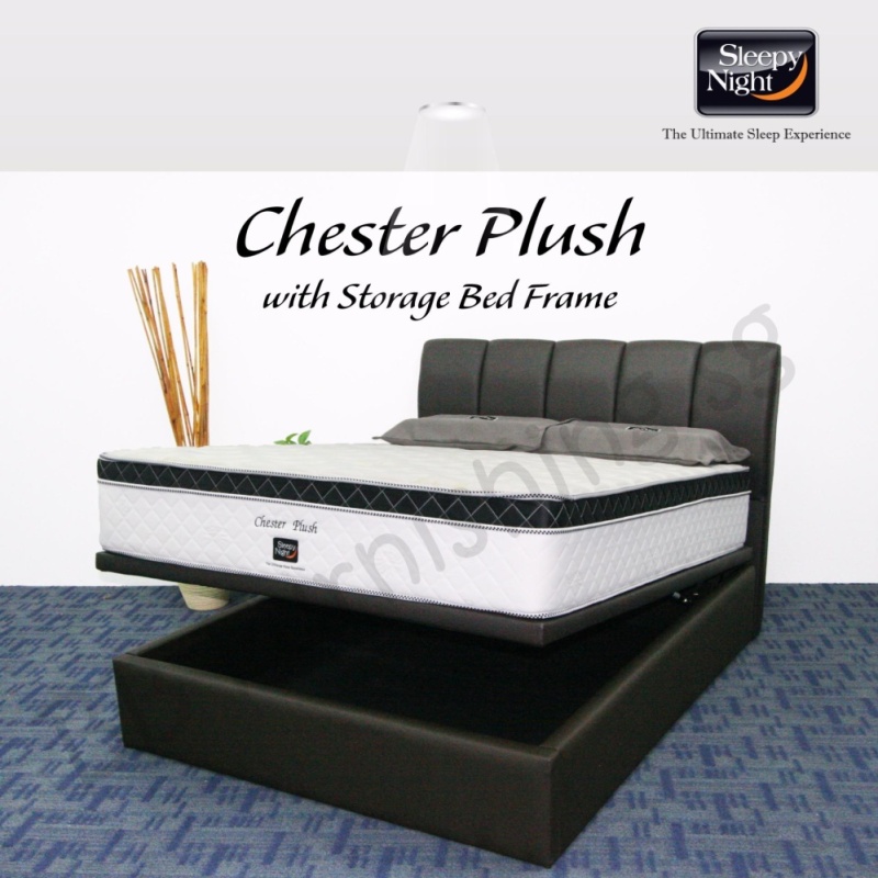 Sleepy Night (King) Chester Plush Mattress with Jacinta Storage
Bedframe
