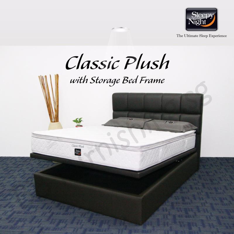 Sleepy Night (King) Classic Plush Mattress with Jean Storage
Bedframe