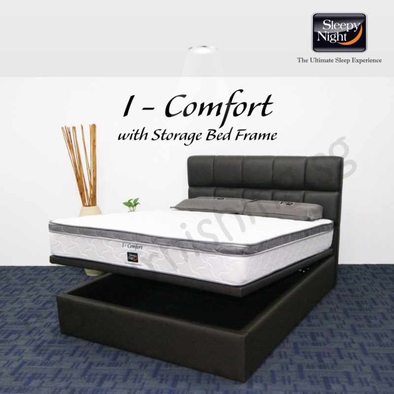 Sleepy Night (Queen) I Comfort Mattress with Jean Storage Bedframe